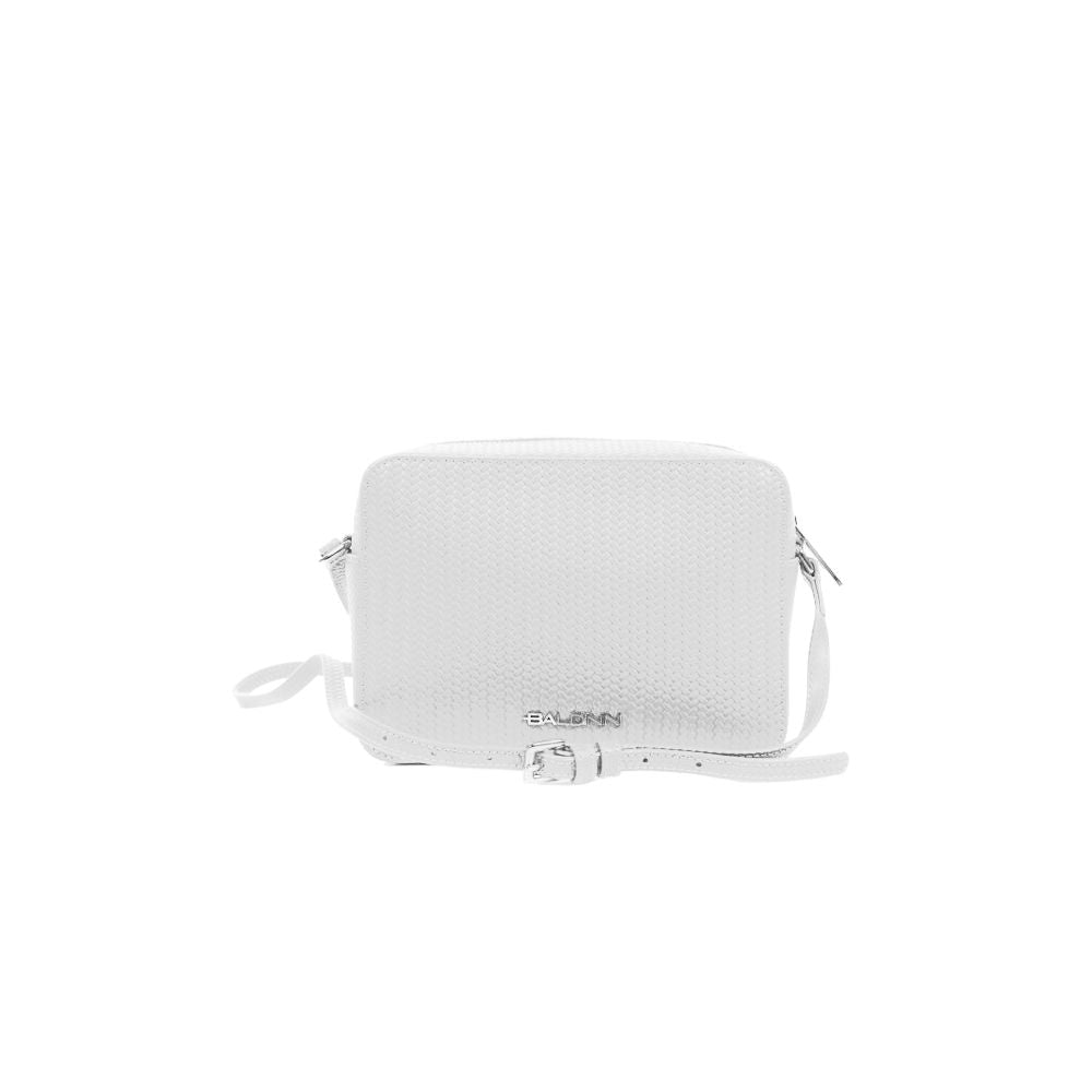 Baldinini Trend White Leather Di Calfskin Crossbody Bag