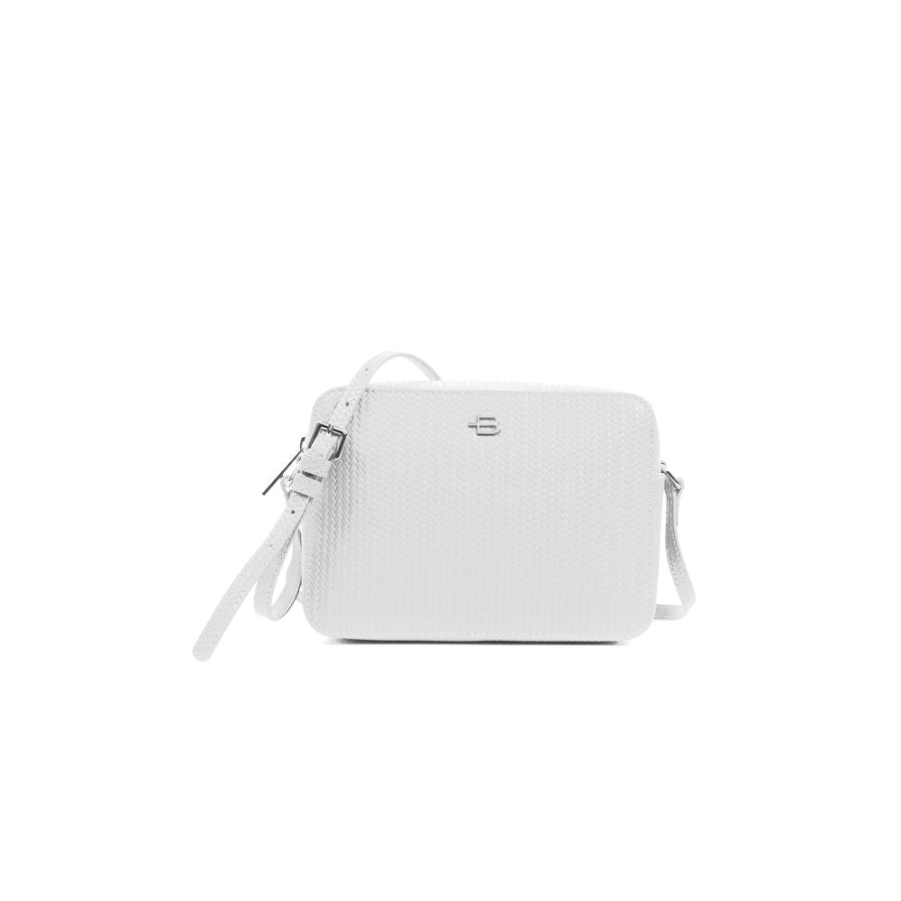 Baldinini Trend White Leather Di Calfskin Crossbody Bag