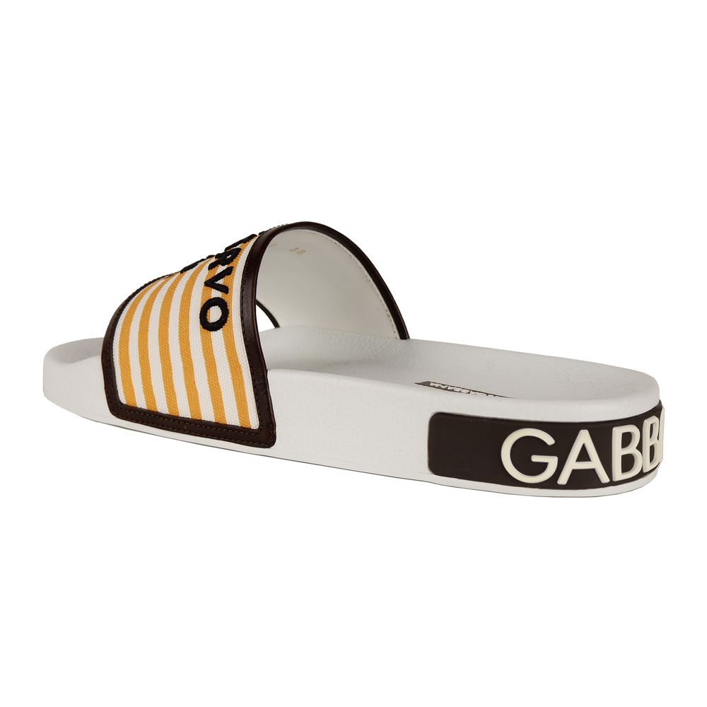 Dolce & Gabbana White Cotton Sandal