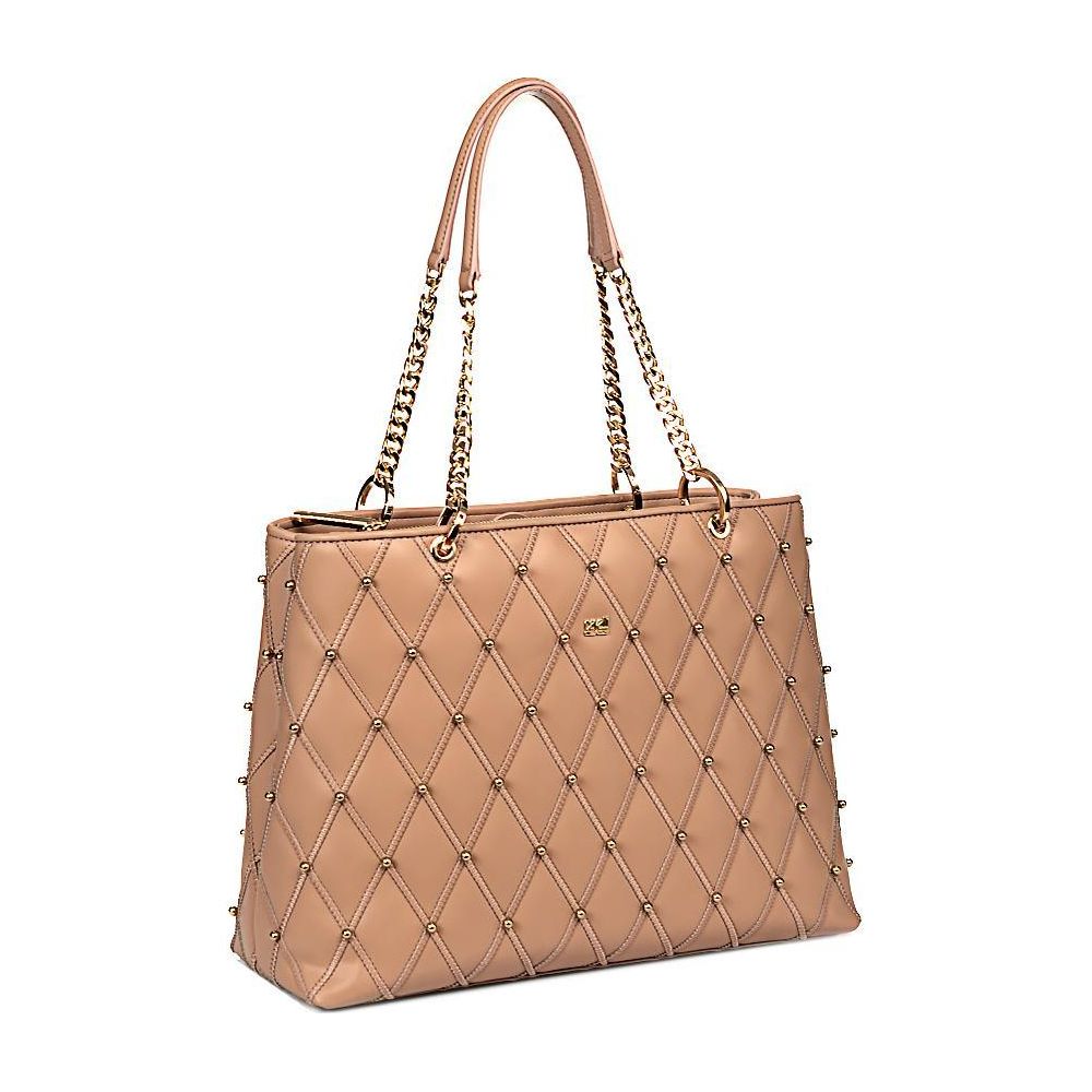 Cavalli Class Beige Leather Di Calfskin Shoulder Bag