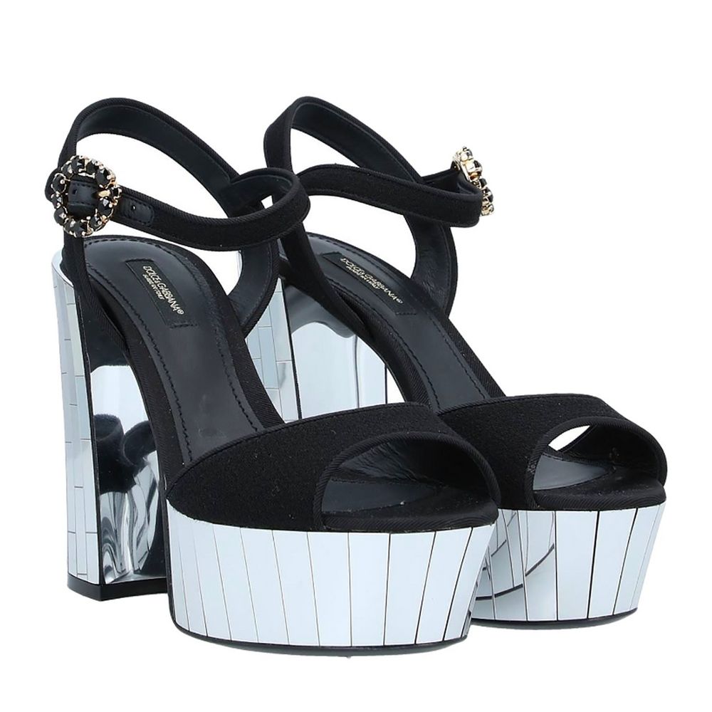 Dolce & Gabbana Black Silk Sandal