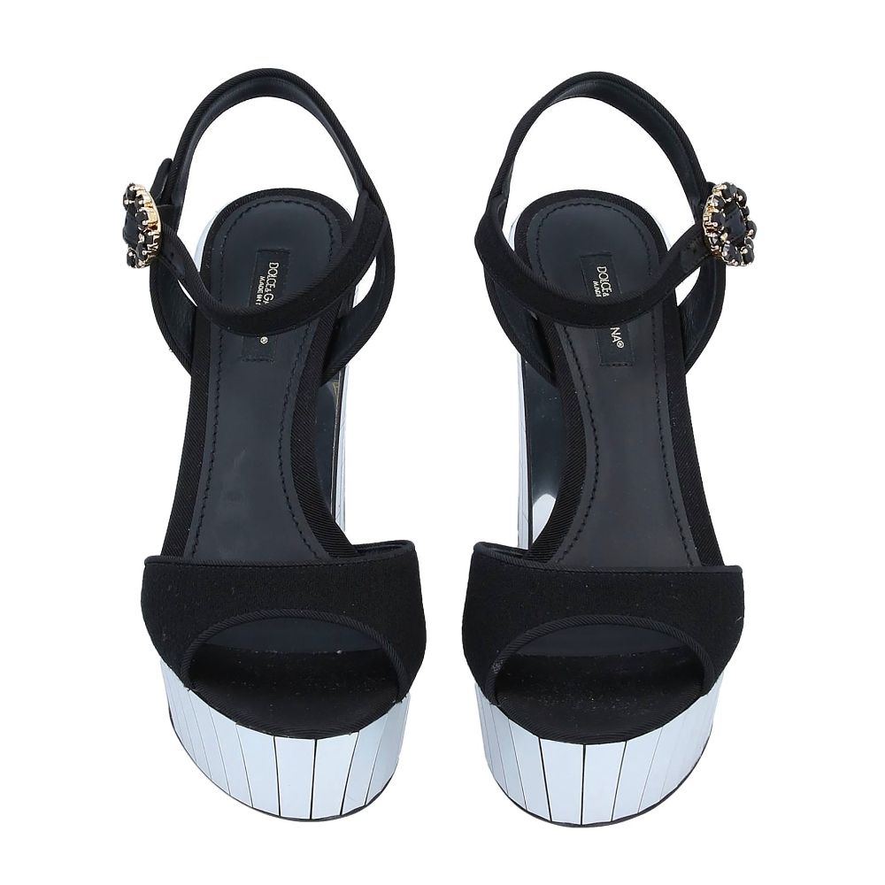 Dolce & Gabbana Black Silk Sandal