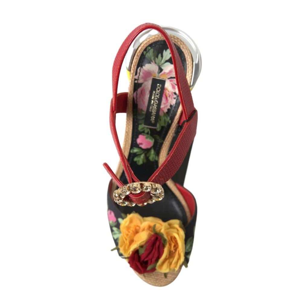 Dolce & Gabbana Multicolor Leather Di Calfskin Sandal