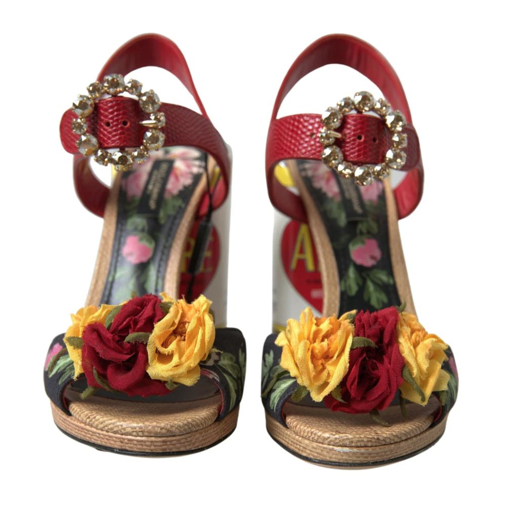 Dolce & Gabbana Multicolor Leather Di Calfskin Sandal