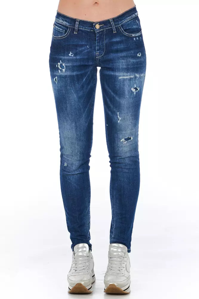 Frankie Morello Blue Cotton Jeans & Pant