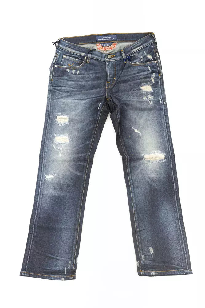 Jacob Cohen Blue Cotton Jeans & Pant