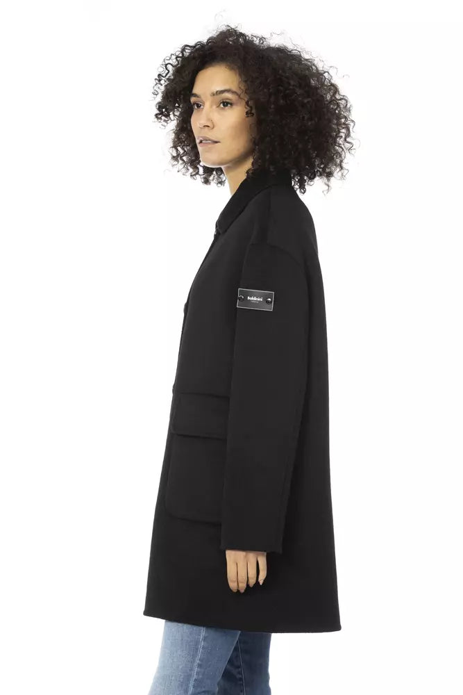 Baldinini Trend Black Wool Jackets & Coat