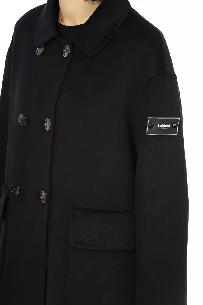 Baldinini Trend Black Wool Jackets & Coat