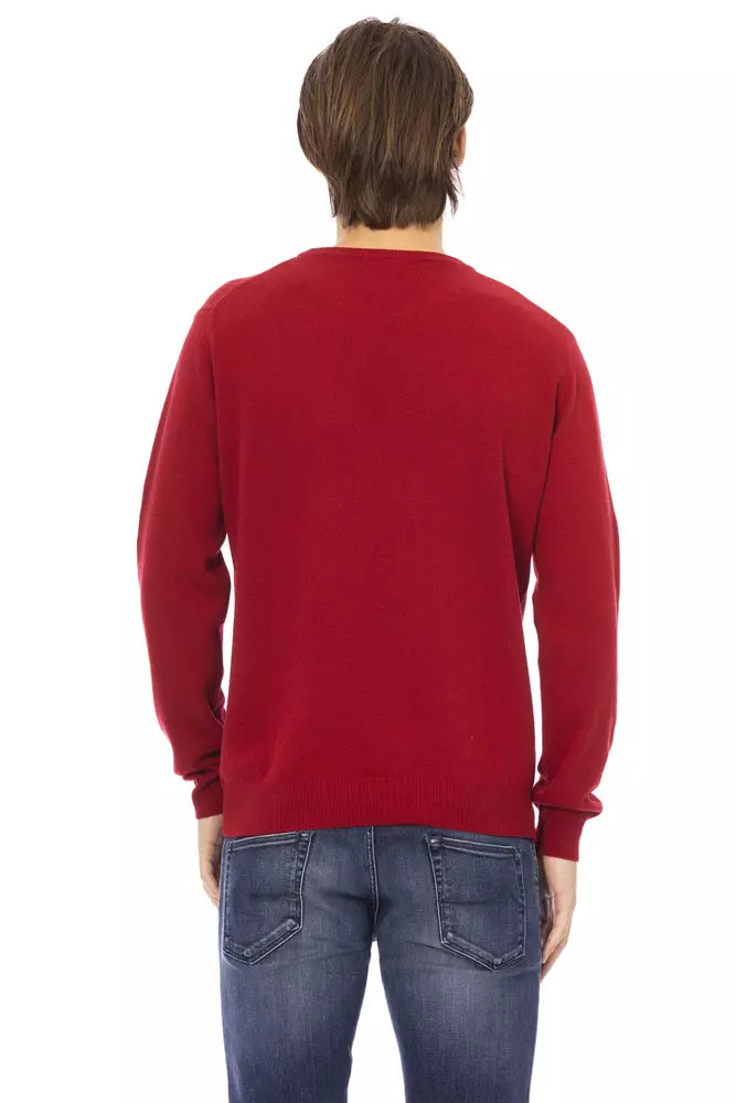 Baldinini Trend Red Wool Sweater