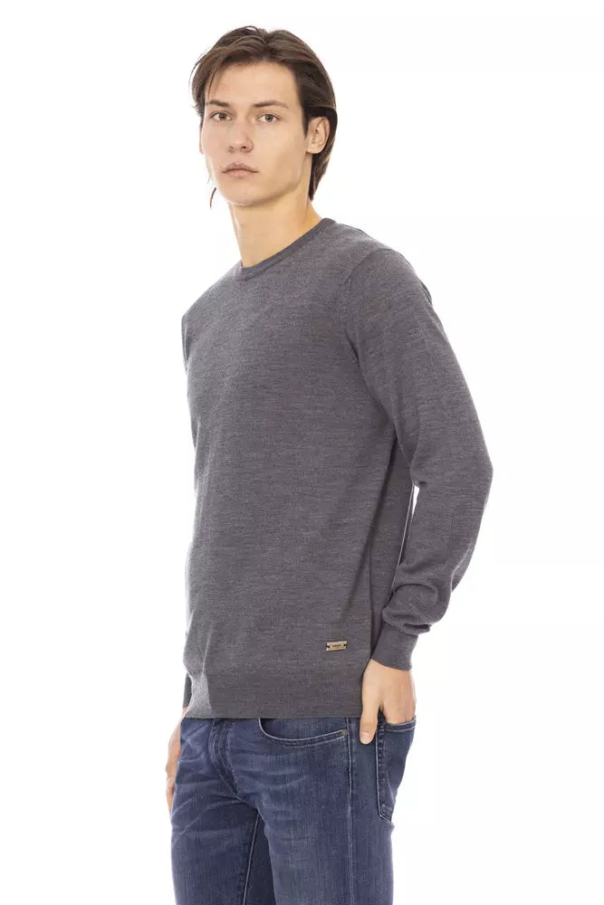 Baldinini Trend Gray Fabric Sweater