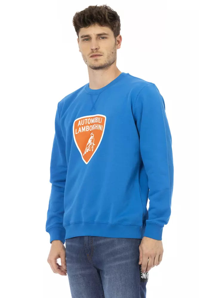 Automobili Lamborghini Blue Cotton Sweater