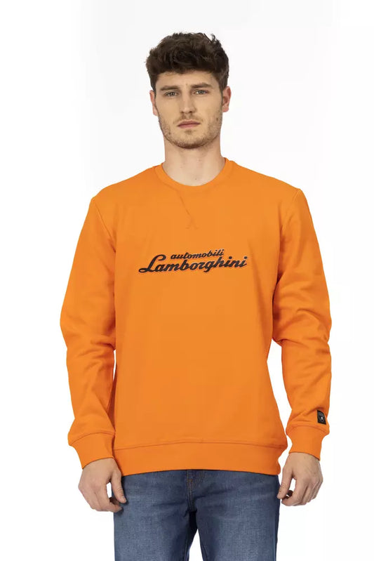 Automobili Lamborghini Orange Cotton Sweater