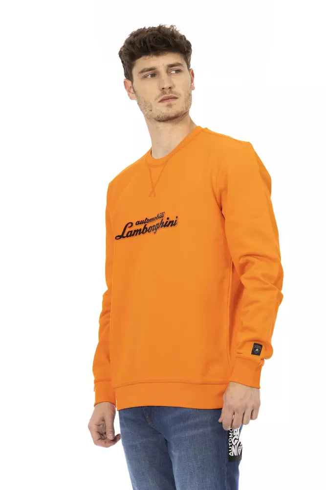 Automobili Lamborghini Orange Cotton Sweater