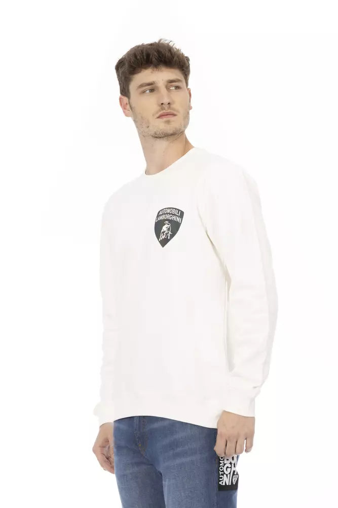 Automobili Lamborghini White Cotton Sweater