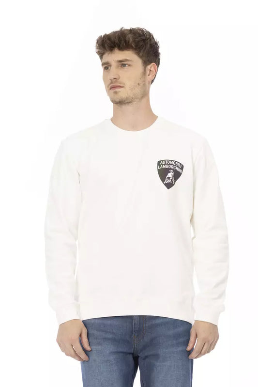 Automobili Lamborghini White Cotton Sweater