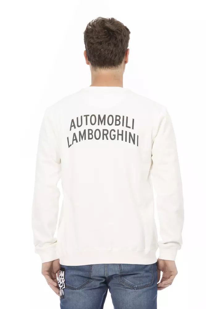 Automobili Lamborghini White Cotton Sweater