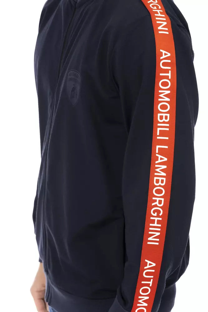 Automobili Lamborghini Blue Cotton Sweater