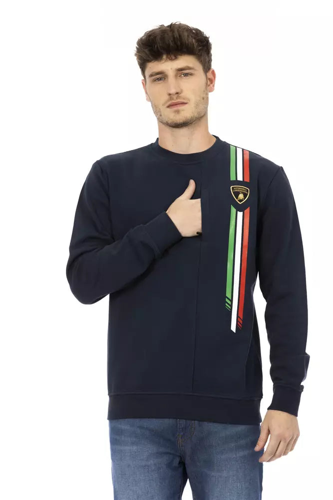 Automobili Lamborghini Blue Cotton Sweater