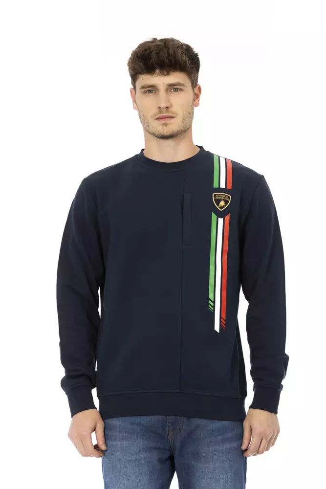 Automobili Lamborghini Blue Cotton Sweater