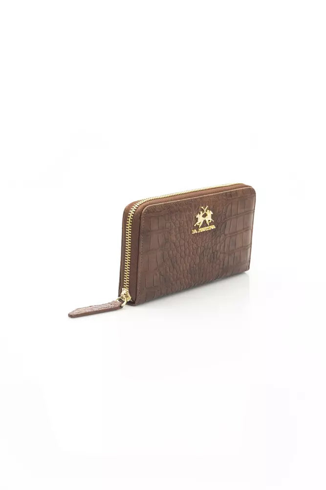 La Martina Brown Polyurethane Wallet