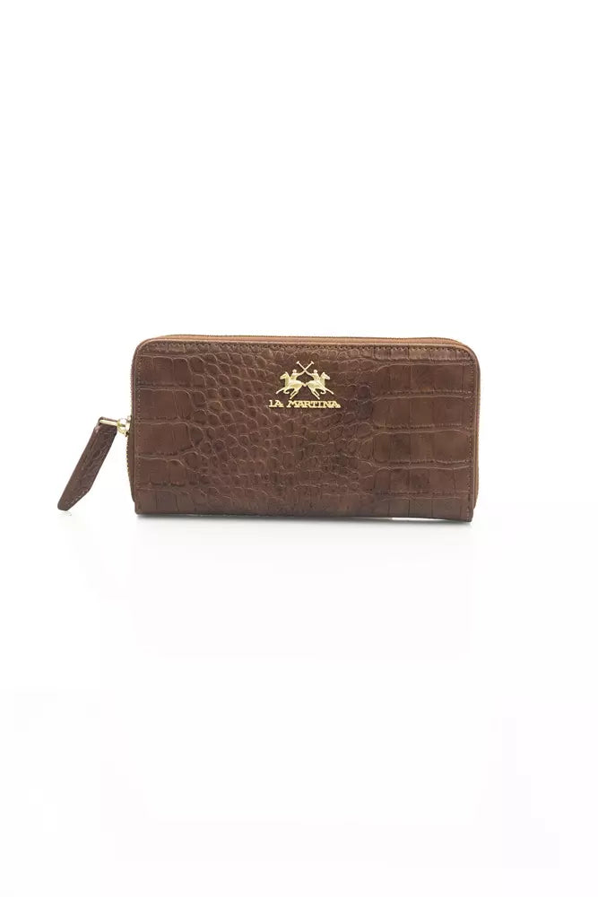 La Martina Brown Polyurethane Wallet