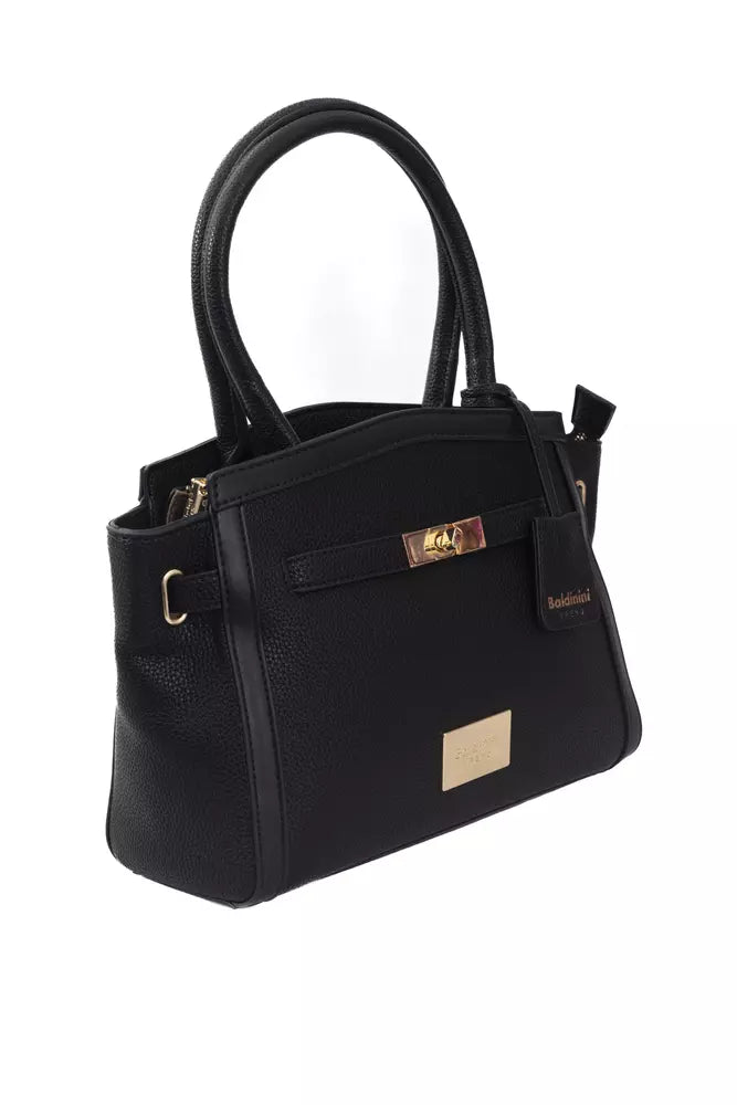 Baldinini Trend Black Polyuretane Crossbody Bag