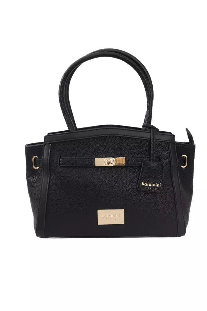 Baldinini Trend Black Polyuretane Crossbody Bag