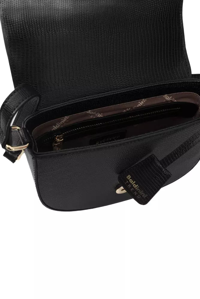 Baldinini Trend Black Polyuretane Crossbody Bag