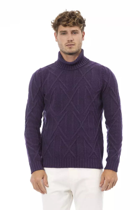 Alpha Studio Purple Merino Wool Sweater