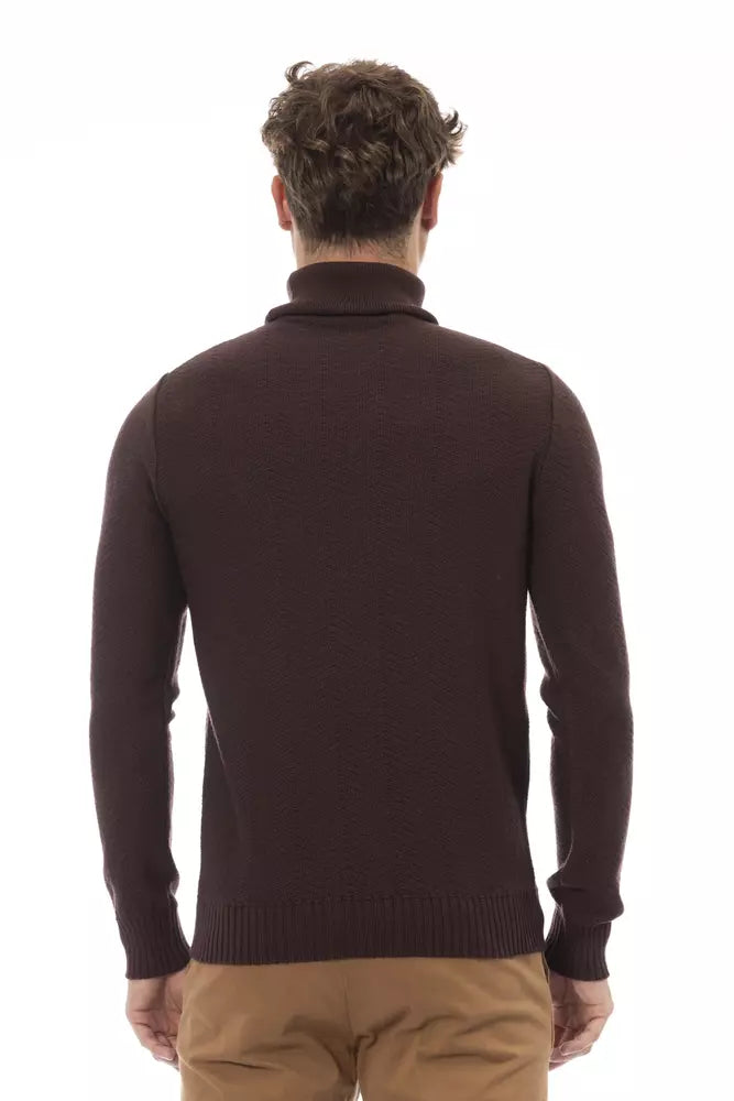 Alpha Studio Brown Merino Wool Sweater