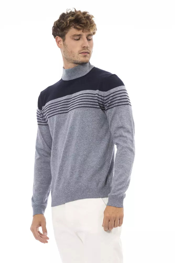 Alpha Studio Light Blue Viscose Sweater