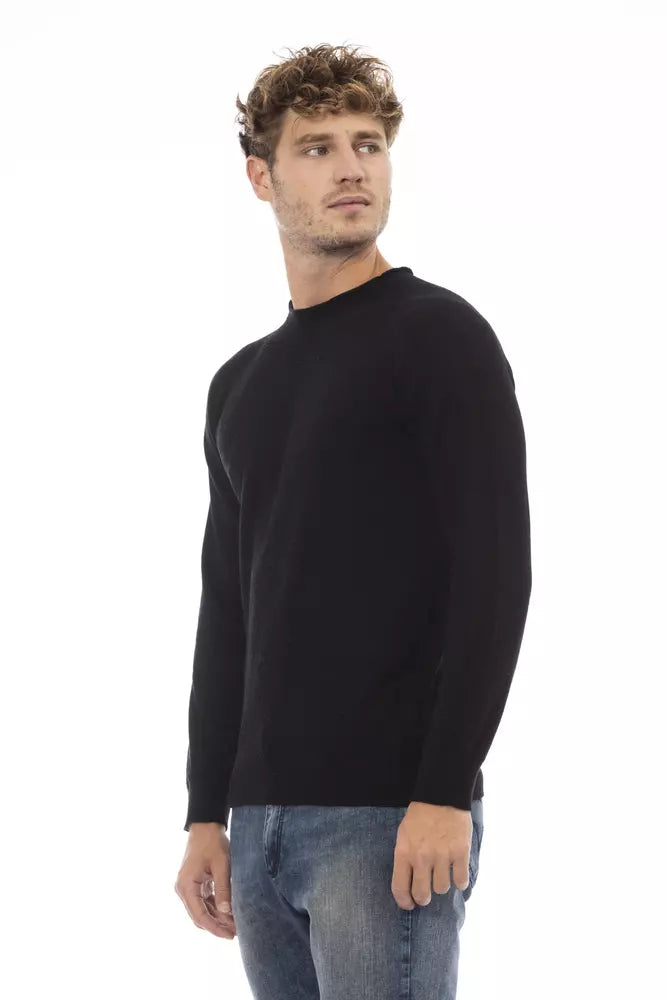 Alpha Studio Black Viscose Sweater