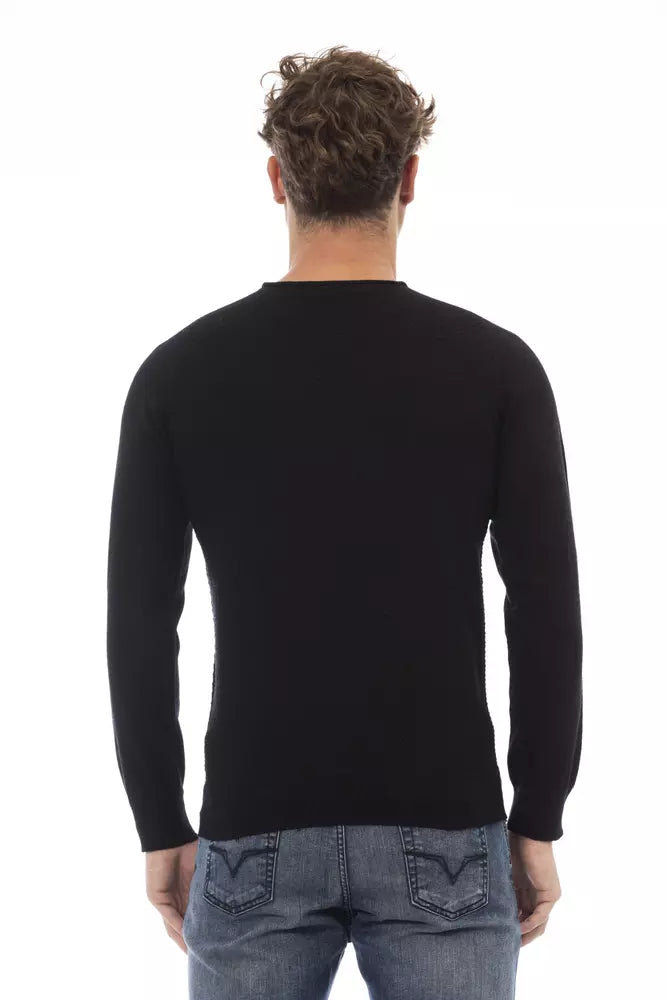 Alpha Studio Black Viscose Sweater