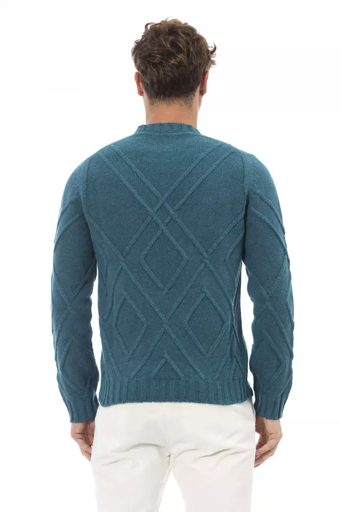 Alpha Studio Teal Merino Wool Sweater