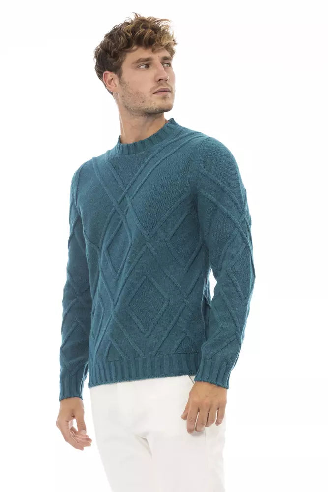 Alpha Studio Teal Merino Wool Sweater