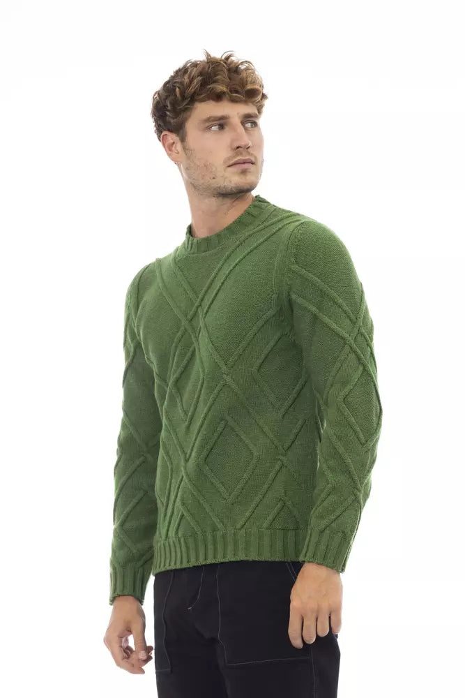 Alpha Studio Green Merino Wool Sweater