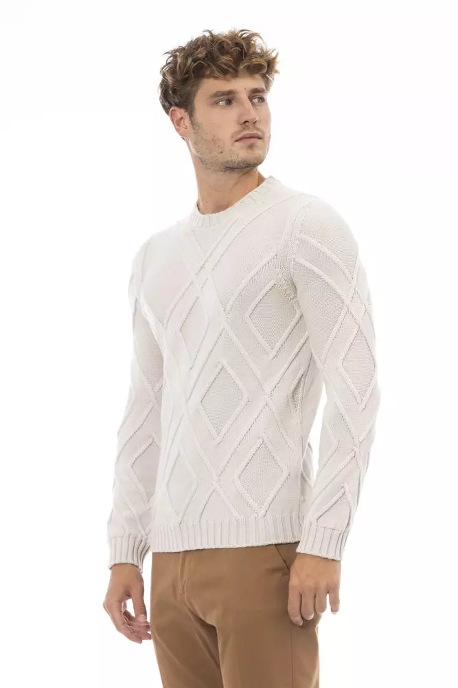 Alpha Studio Beige Merino Wool Sweater