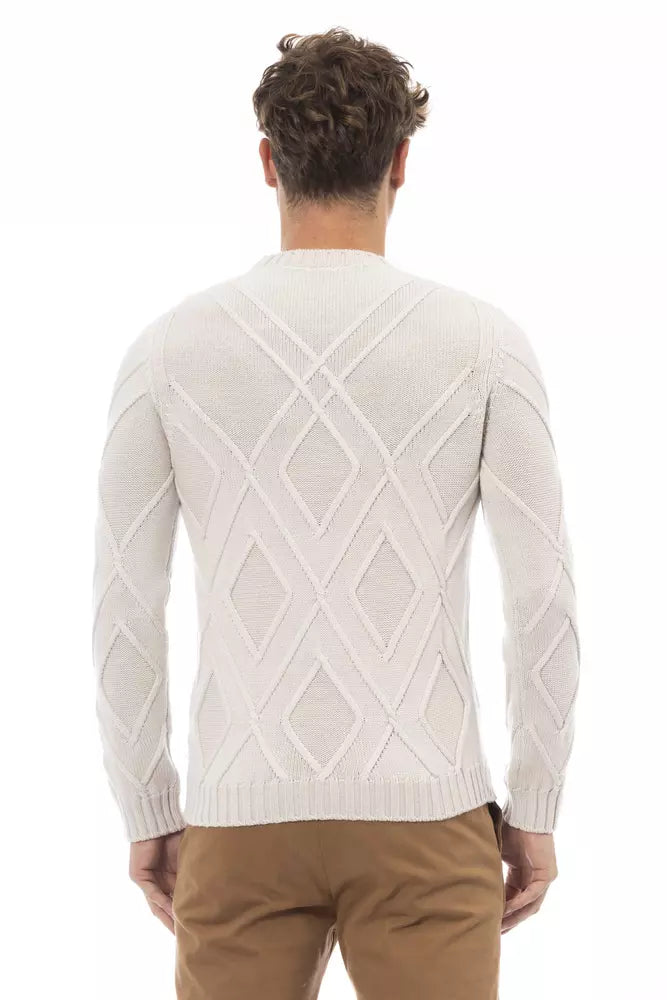 Alpha Studio Beige Merino Wool Sweater