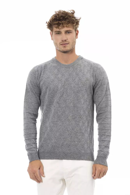 Alpha Studio Gray Viscose Sweater