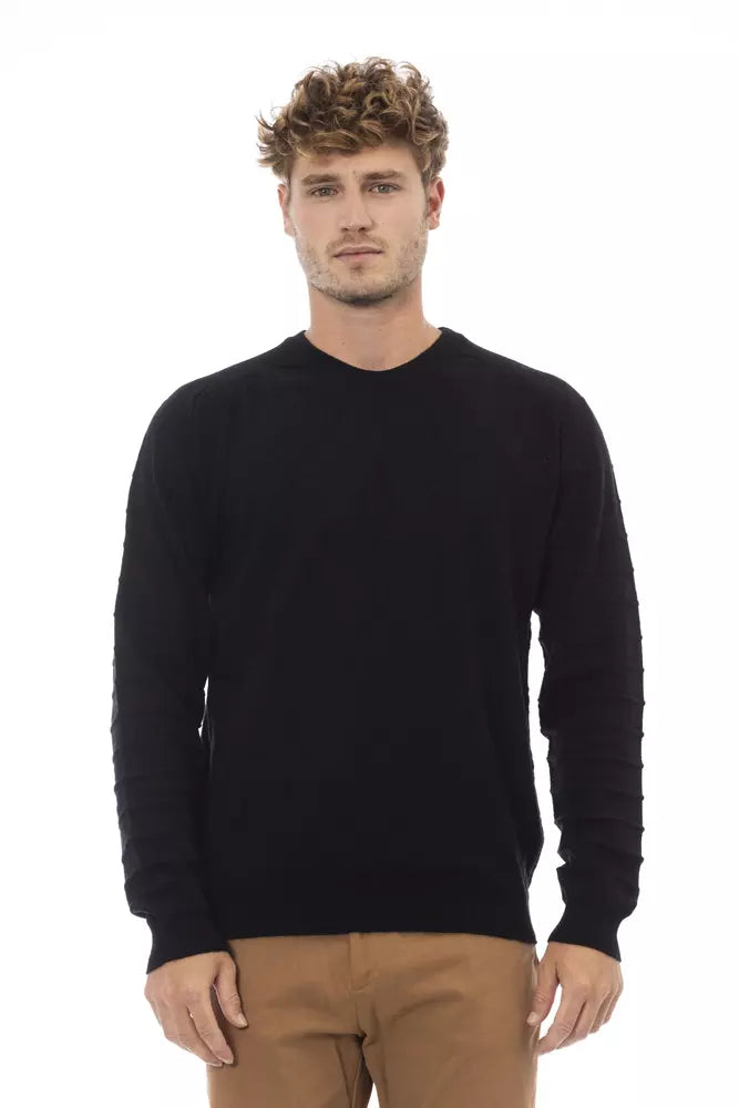 Alpha Studio Black Viscose Sweater