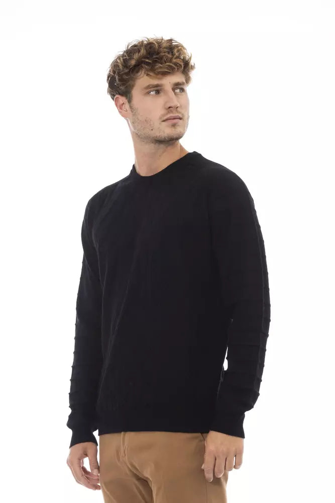 Alpha Studio Black Viscose Sweater