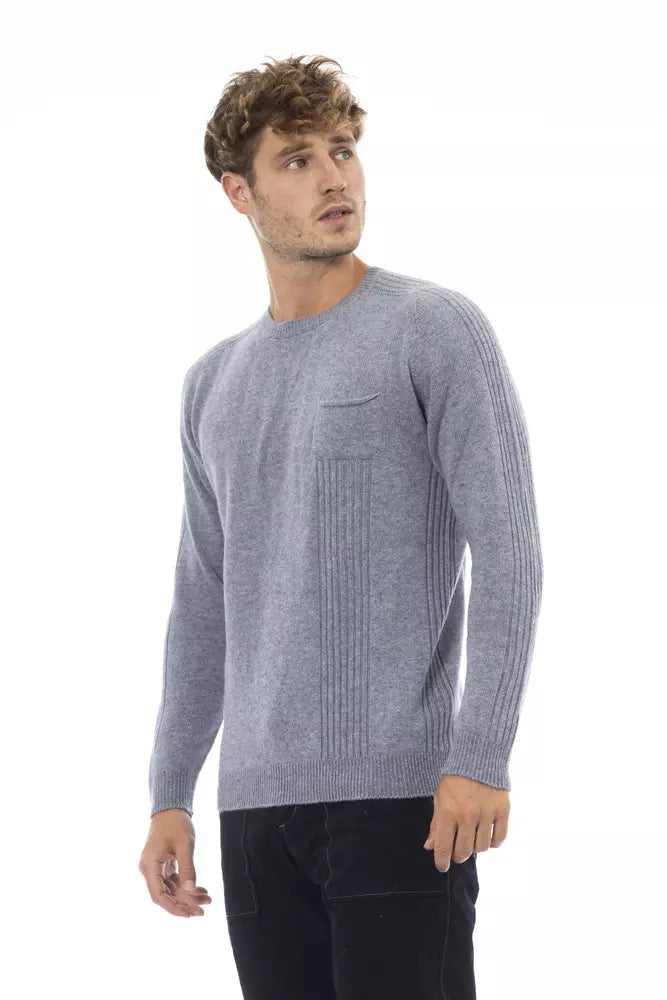 Alpha Studio Light Blue Viscose Sweater