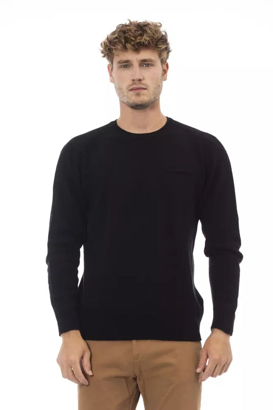 Alpha Studio Black Viscose Sweater