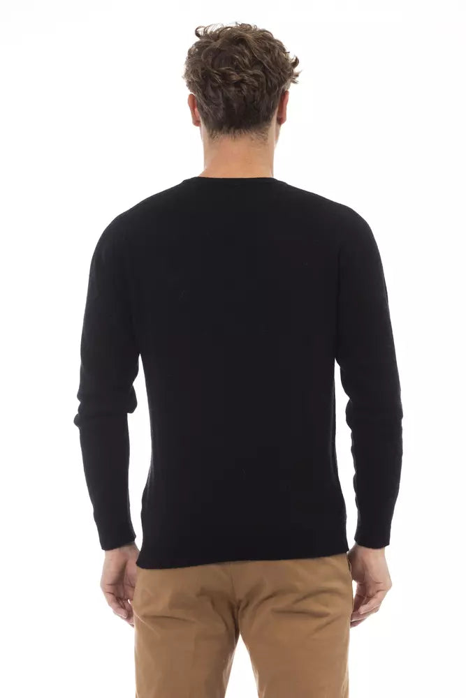 Alpha Studio Black Viscose Sweater