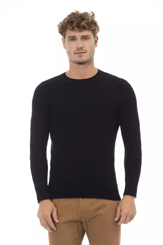 Alpha Studio Black Viscose Sweater