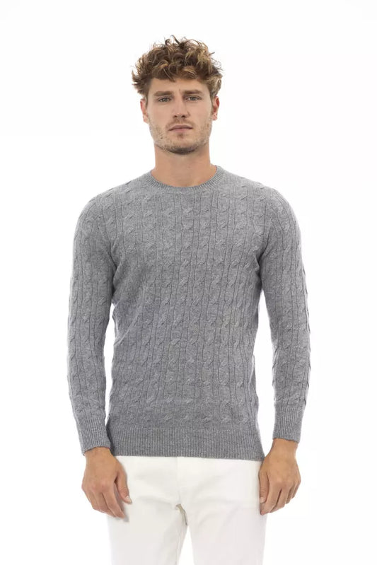 Alpha Studio Gray Viscose Sweater