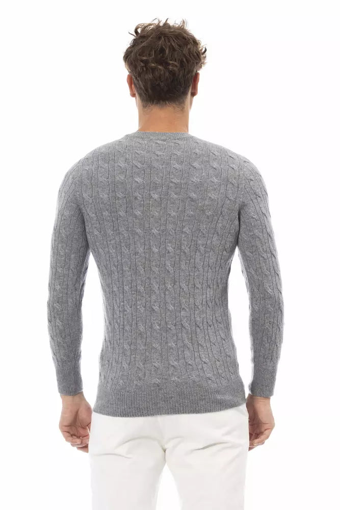 Alpha Studio Gray Viscose Sweater