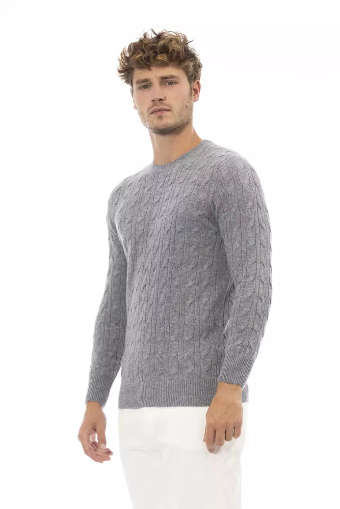 Alpha Studio Gray Viscose Sweater