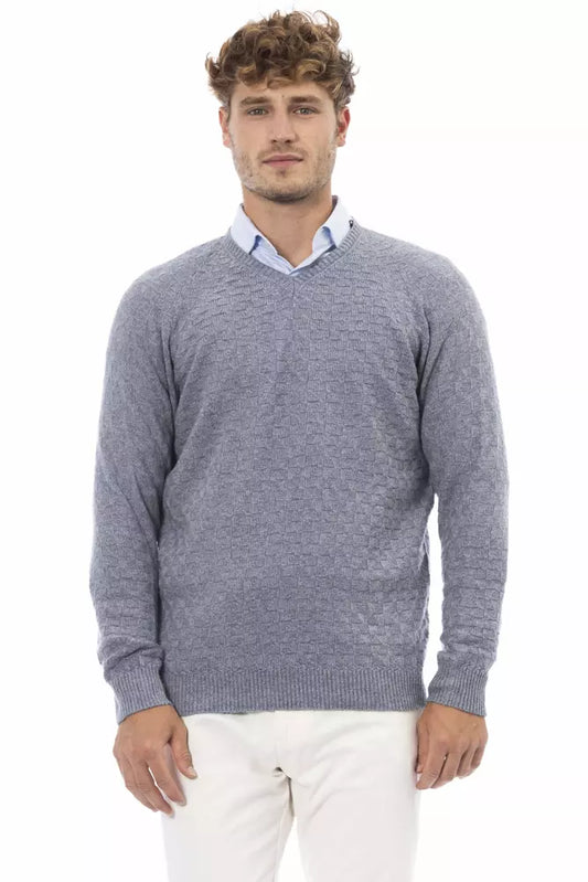 Alpha Studio Light Blue Viscose Sweater