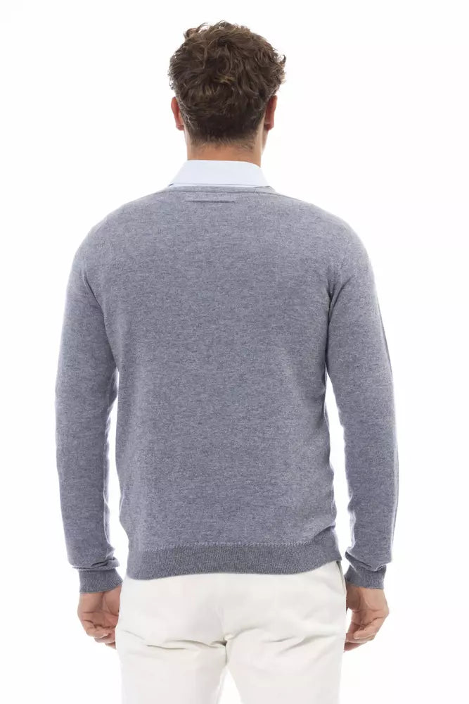 Alpha Studio Light Blue Viscose Sweater